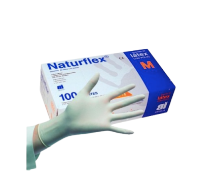 Luva Latex C/Po M (100) Naturflex
